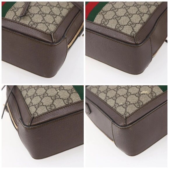 GUCCI Ophidia GG Supreme Web Sherry Line Bag PVC Beige 550622 Auth 149185 - Picture 14 of 16